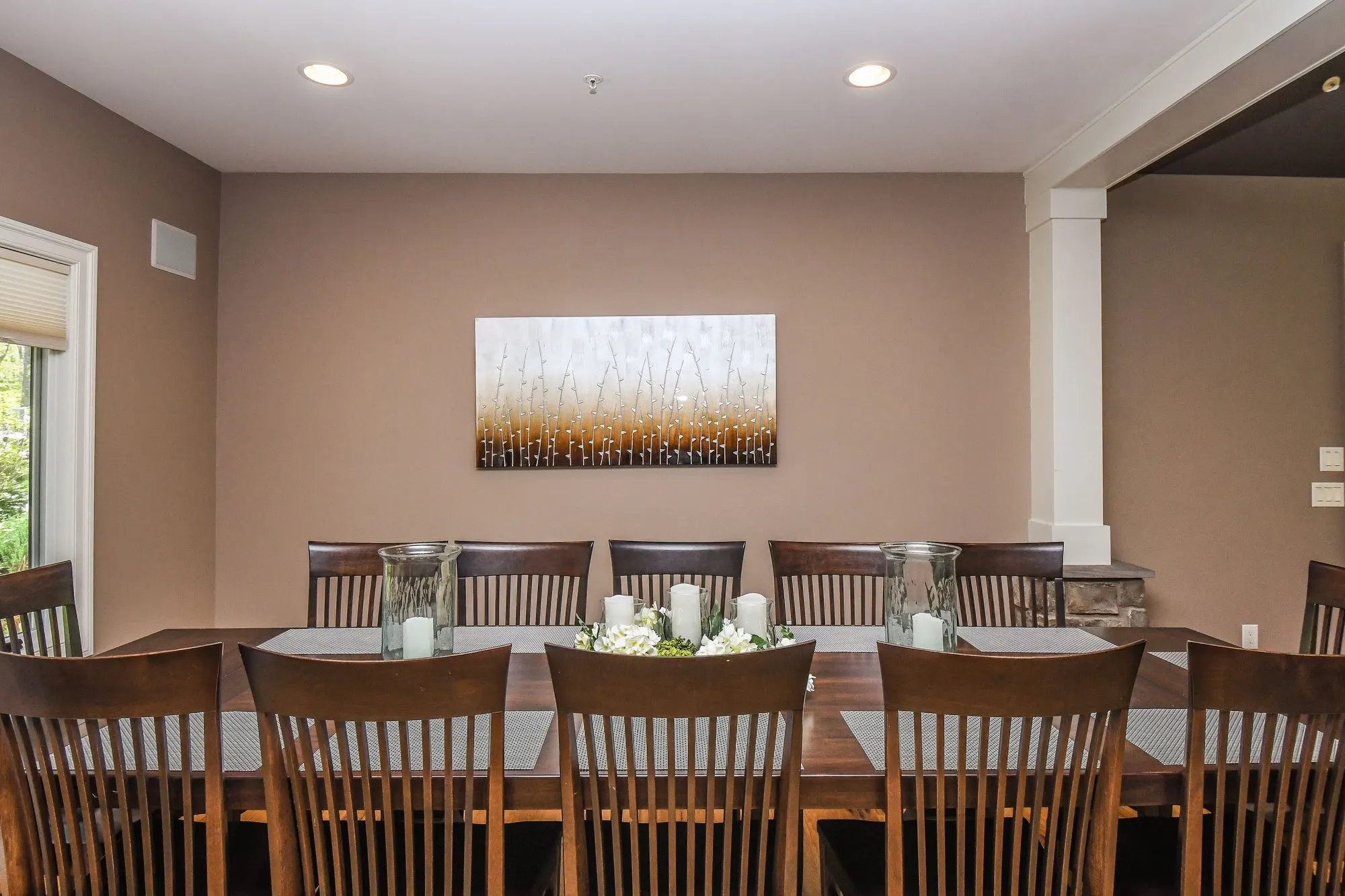 Dining table set for a group meal