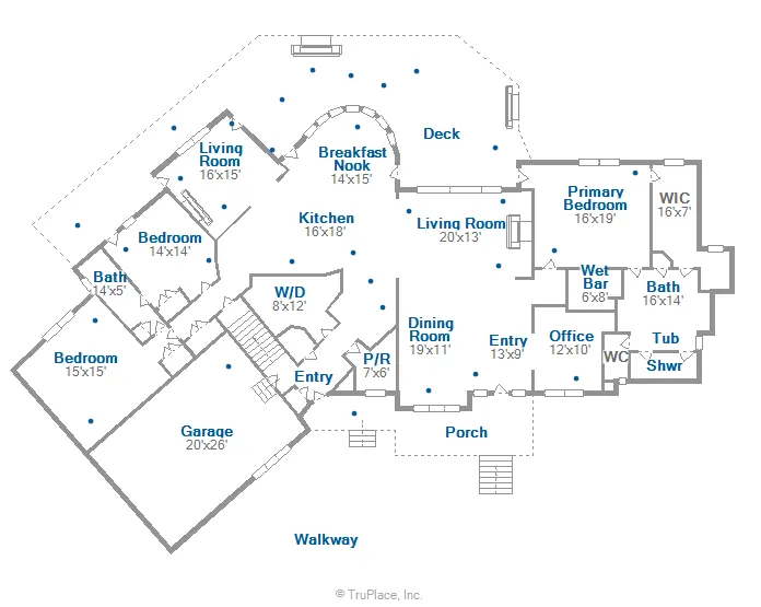 Woodland Chalet Main Level floor plan