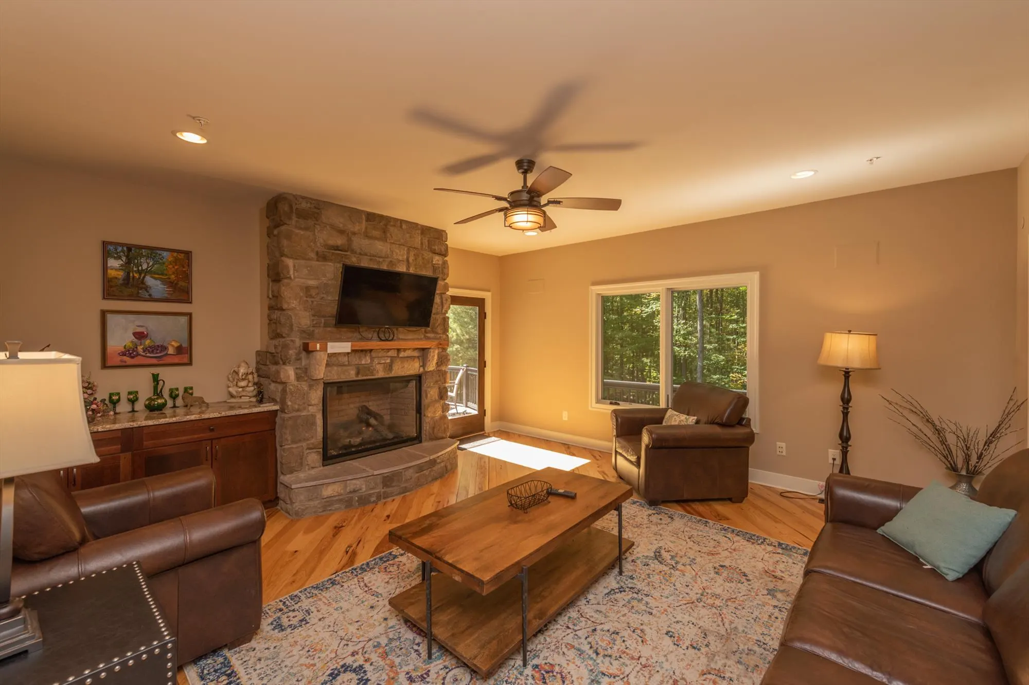 Additional seating nook with comfortable chairs for quiet reading or conversation